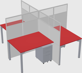 Quad office cubicles
