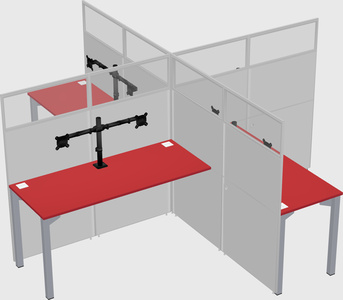 Quad office cubicles