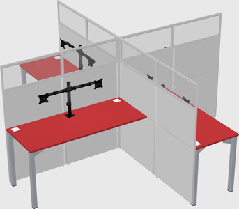 Quad office cubicles