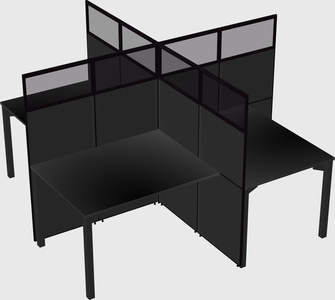 Quad office cubicles