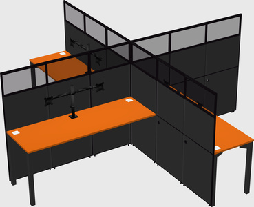 Quad office cubicles