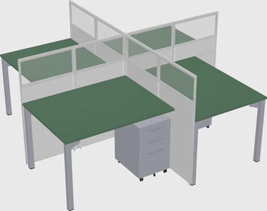 Quad office cubicles