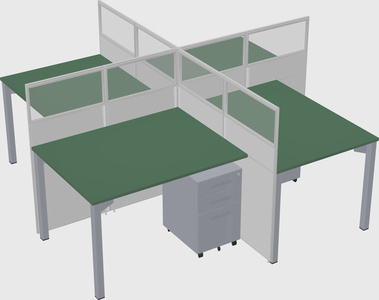 Quad office cubicles