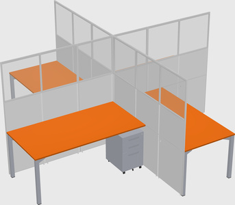 Quad office cubicles