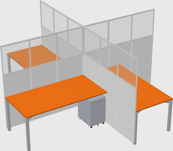 Quad office cubicles