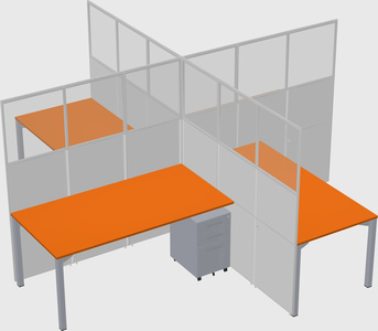 Quad office cubicles