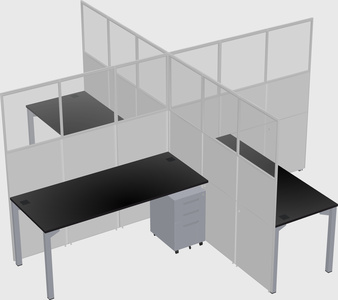 Quad office cubicles