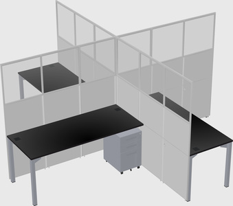 Quad office cubicles