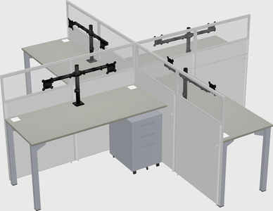 Quad office cubicles