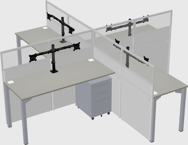 Quad office cubicles