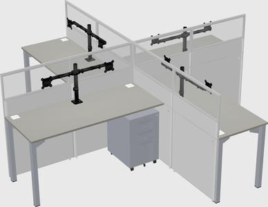 Quad office cubicles