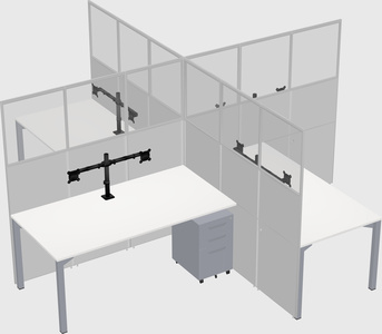 Quad office cubicles