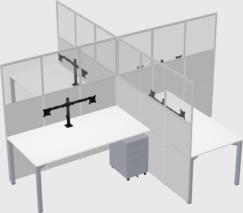 Quad office cubicles