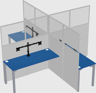 Quad office cubicles