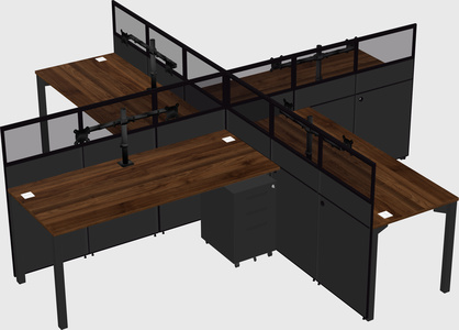 Quad office cubicles