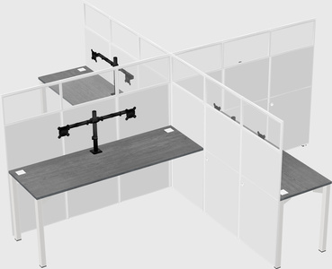 Quad office cubicles