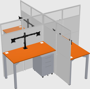 Quad office cubicles