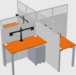 Quad office cubicles