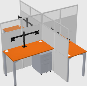Quad office cubicles