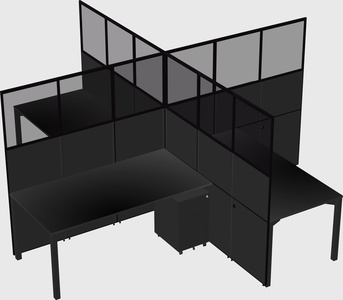 Quad office cubicles