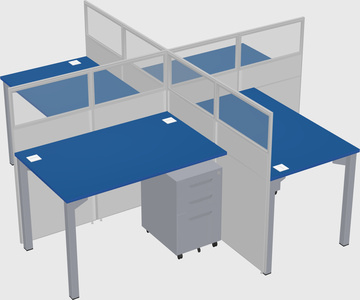 Quad office cubicles