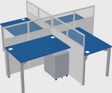 Quad office cubicles