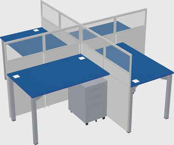 Quad office cubicles