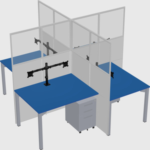 Quad office cubicles