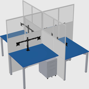Quad office cubicles