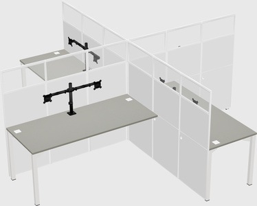 Quad office cubicles