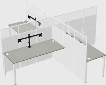 Quad office cubicles