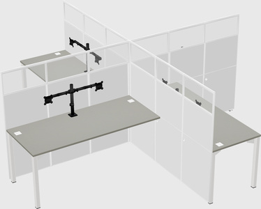 Quad office cubicles