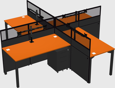 Quad office cubicles