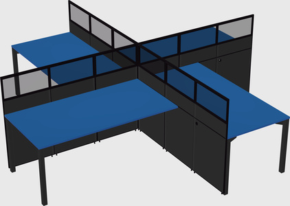 Quad office cubicles