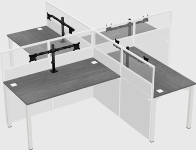 Quad office cubicles