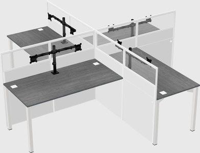 Quad office cubicles