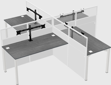 Quad office cubicles