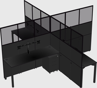 Quad office cubicles