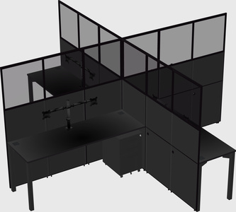 Quad office cubicles