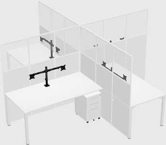 Quad office cubicles