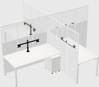 Quad office cubicles