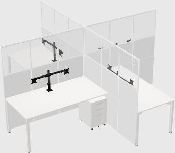 Quad office cubicles