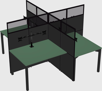 Quad office cubicles