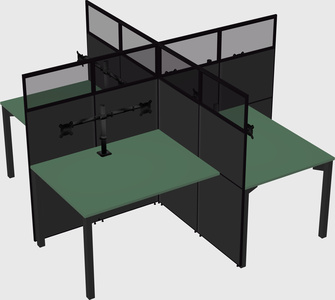 Quad office cubicles
