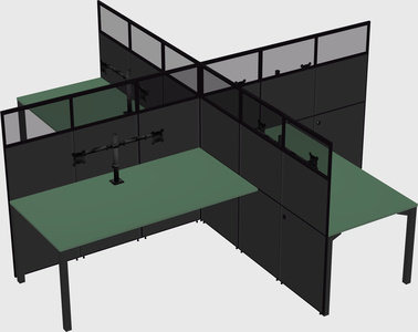 Quad office cubicles