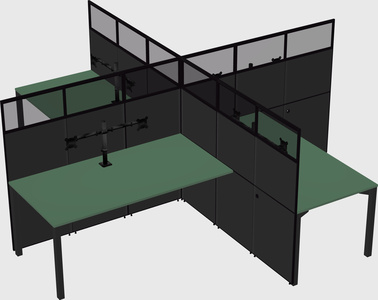Quad office cubicles