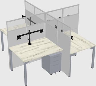 Quad office cubicles