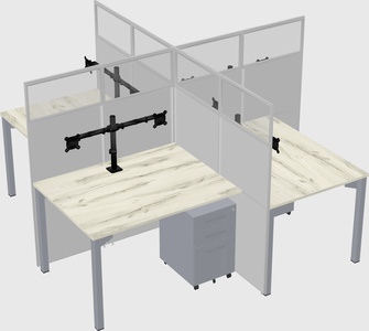 Quad office cubicles