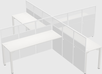 Quad office cubicles