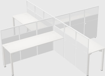 Quad office cubicles